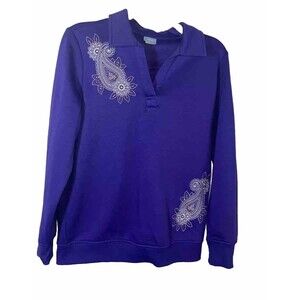 Comfort Corner Purple Paisley Women’s Pullovers Sweatshirt Size SA Retro Y2K